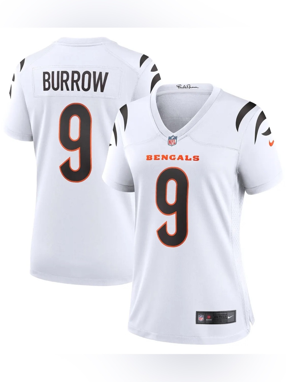Nike Women's Cincinnati Bengals football Joe Burrow #9 White Game Jersey small